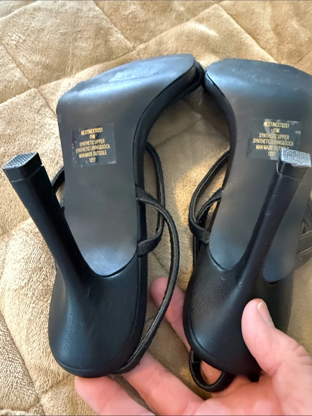 Steve Madden Black Strappy Square-Toe Slingback Heels